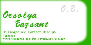 orsolya bazsant business card