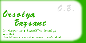 orsolya bazsant business card